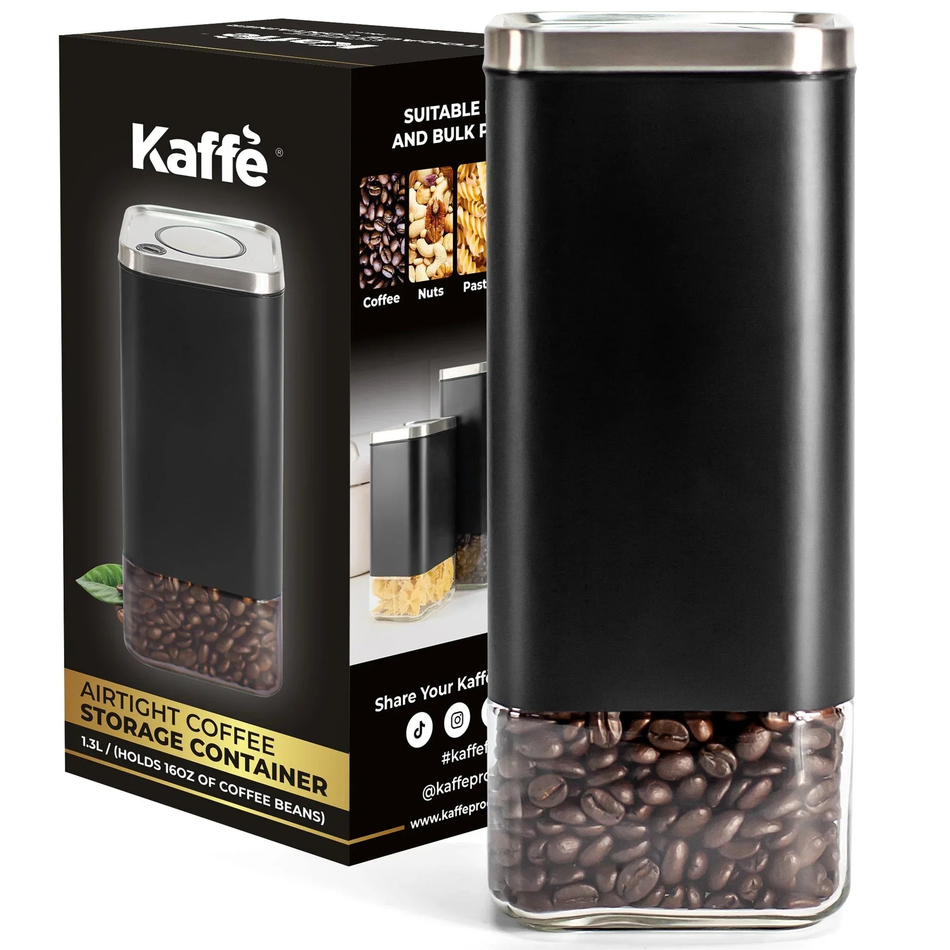 16oz Square Glass Storage Container, KF3022S - coffeefetch.com