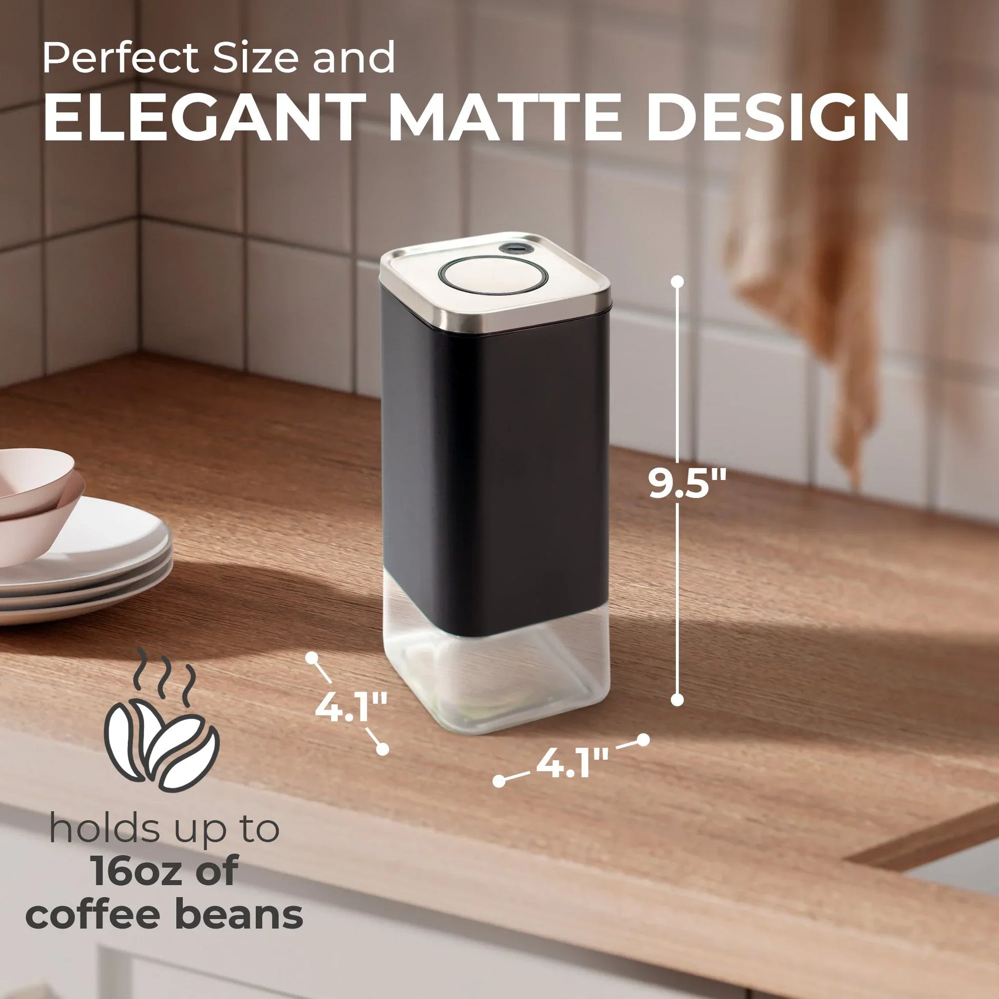 16oz Square Glass Storage Container, KF3022S - coffeefetch.com