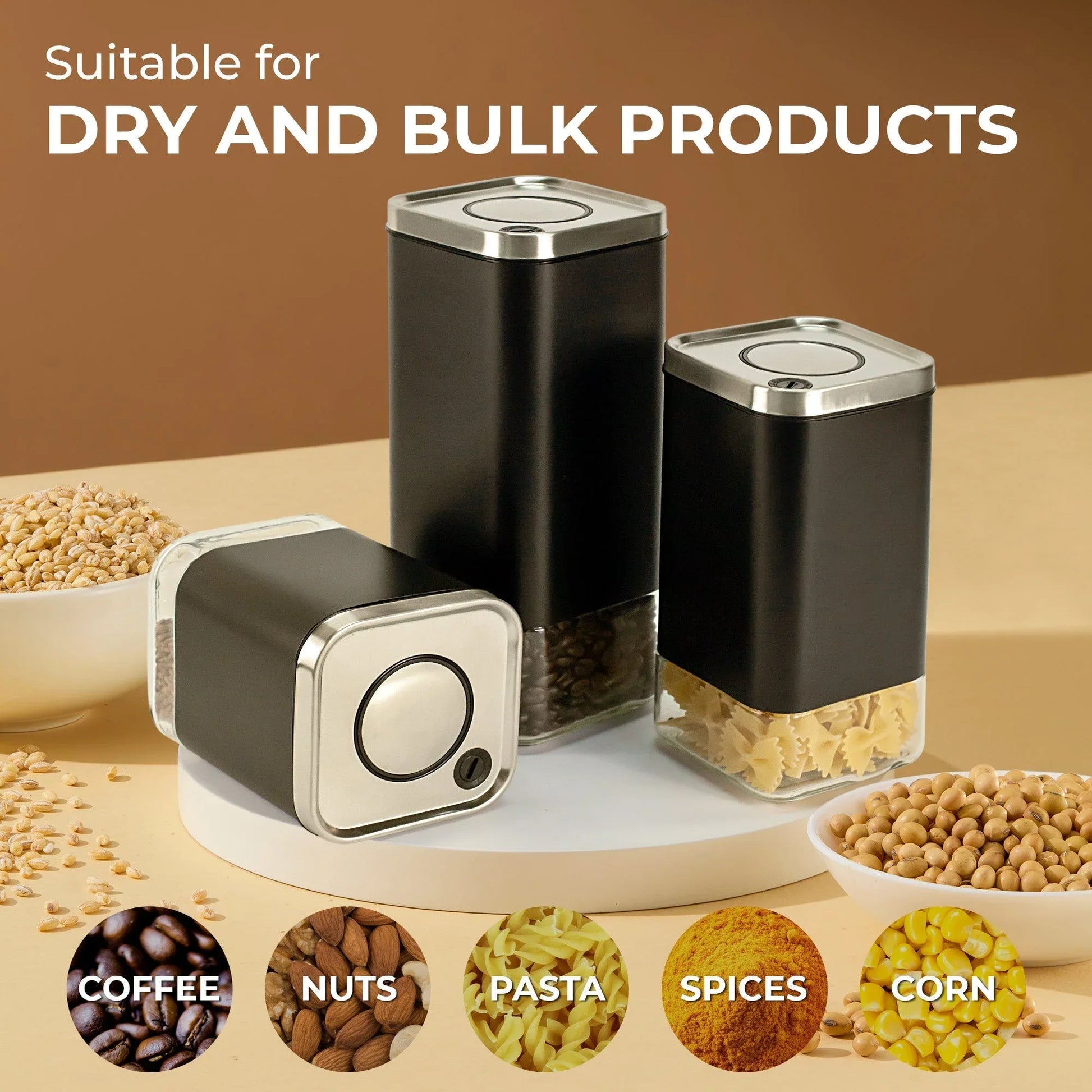 16oz Square Glass Storage Container, KF3022S - coffeefetch.com