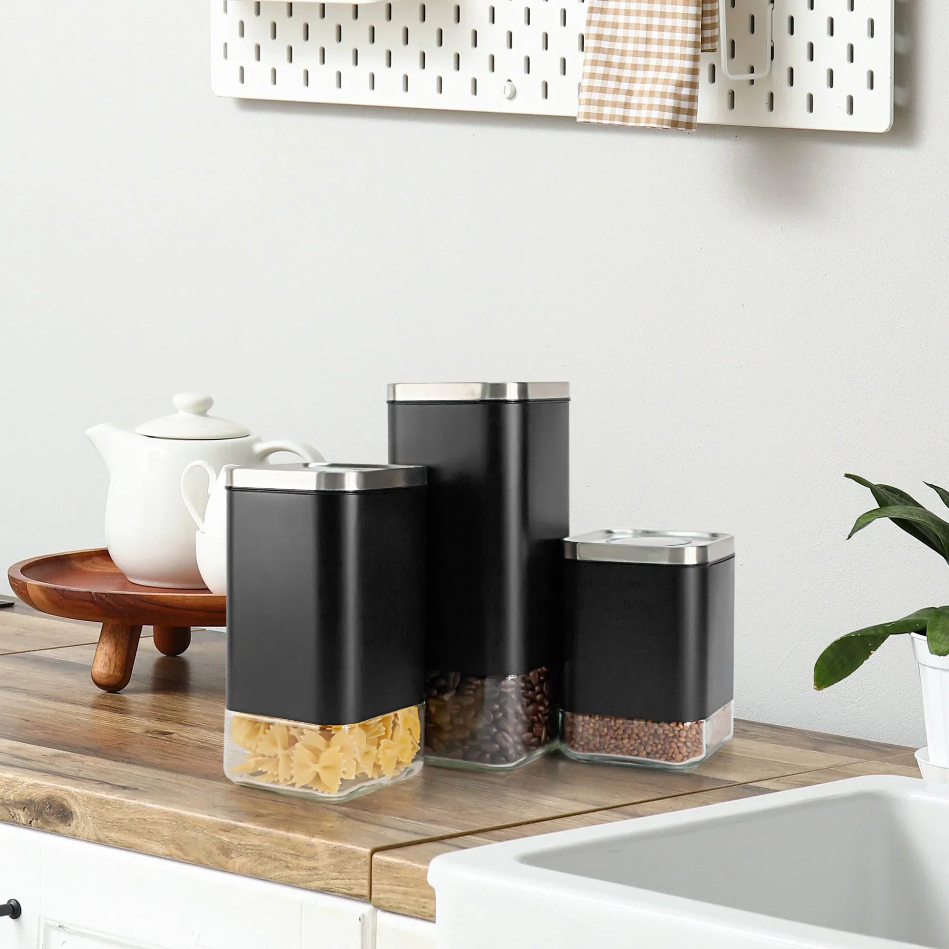 16oz Square Glass Storage Container, KF3022S - coffeefetch.com