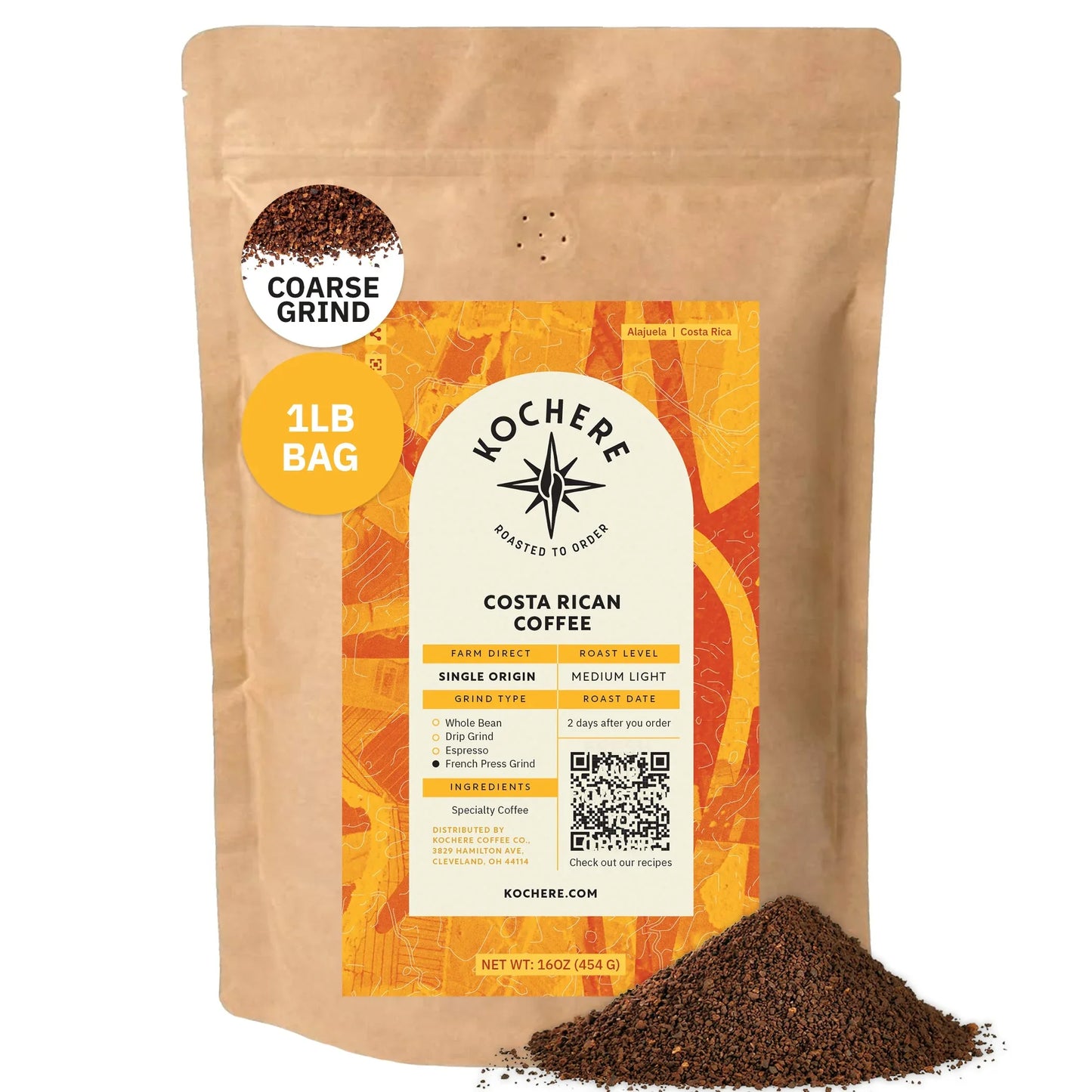 Costa Rica Alajuela – Medium‑Light Roast – Sweet Apple & Raisin