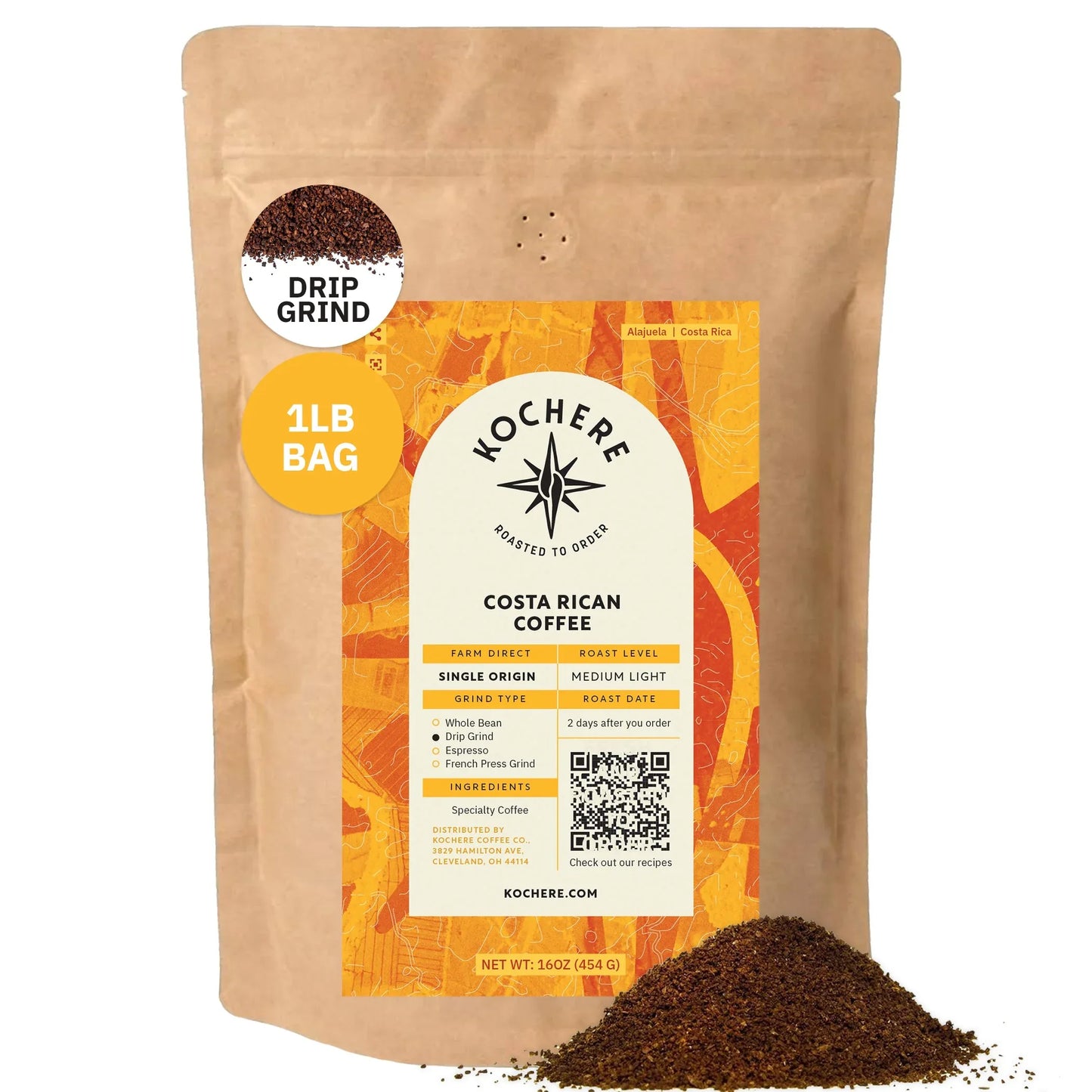 Costa Rica Alajuela – Medium‑Light Roast – Sweet Apple & Raisin