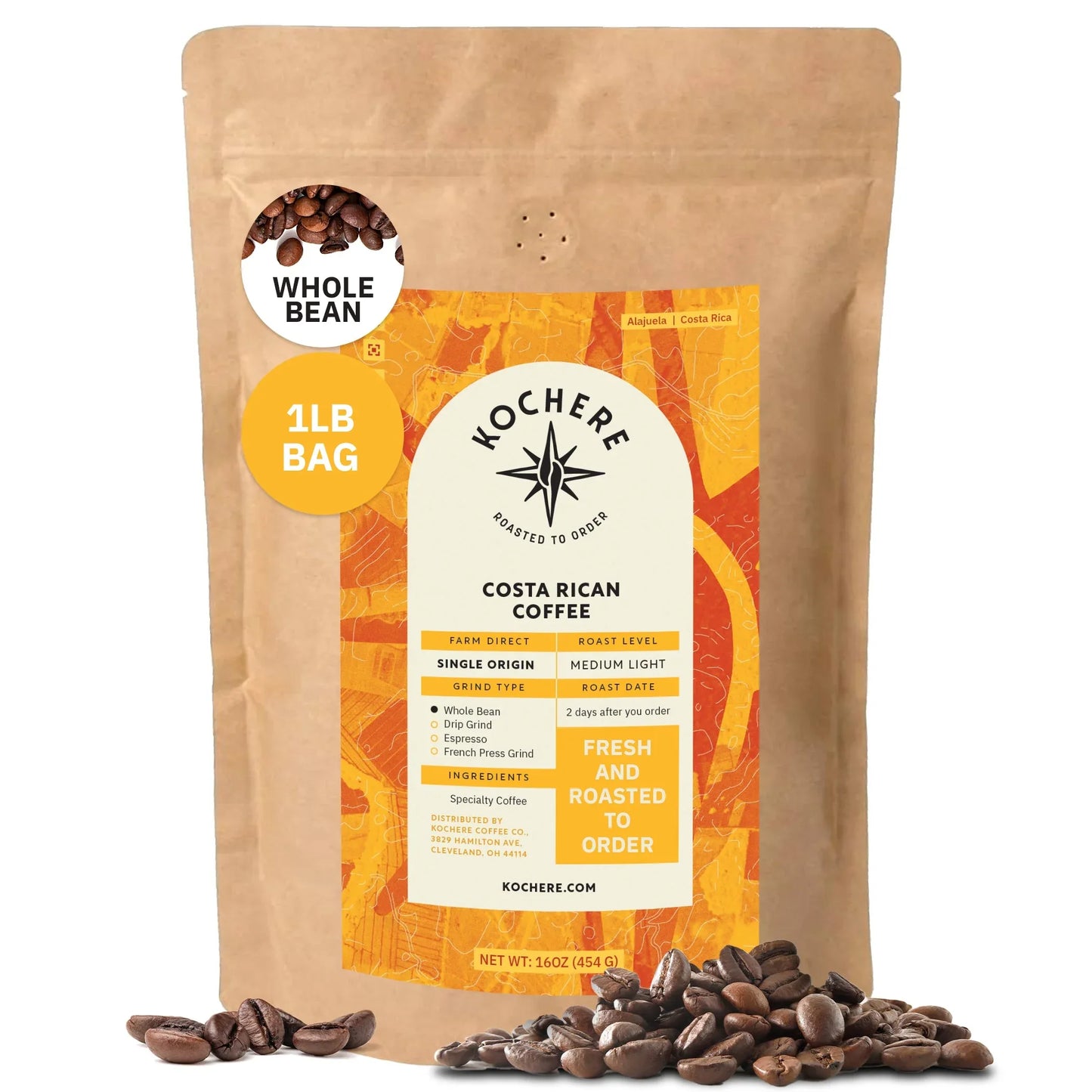 Costa Rica Alajuela – Medium‑Light Roast – Sweet Apple & Raisin