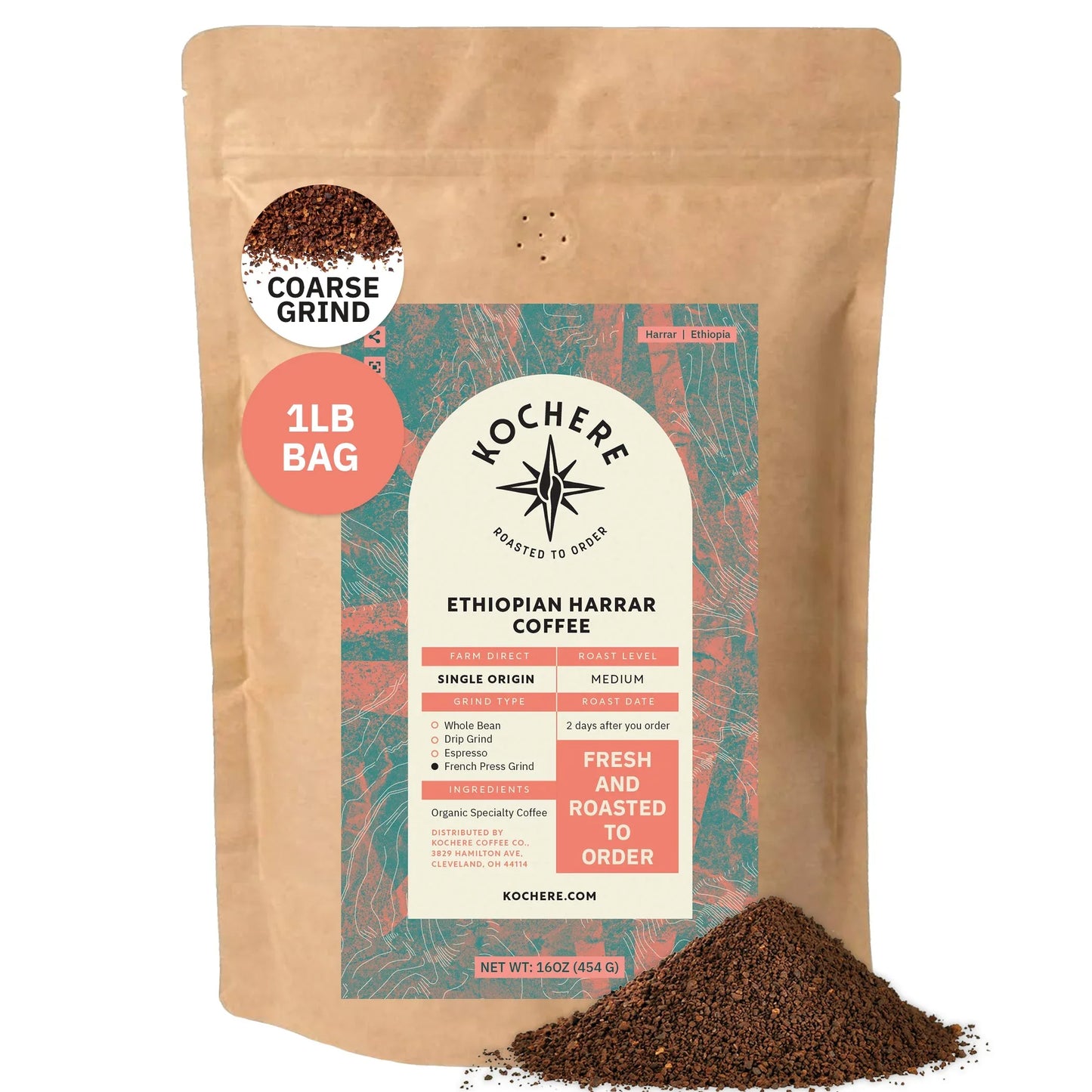 Ethiopia Harrar Natural – Medium Roast – Blueberry, Dark Chocolate & Wild Fruit