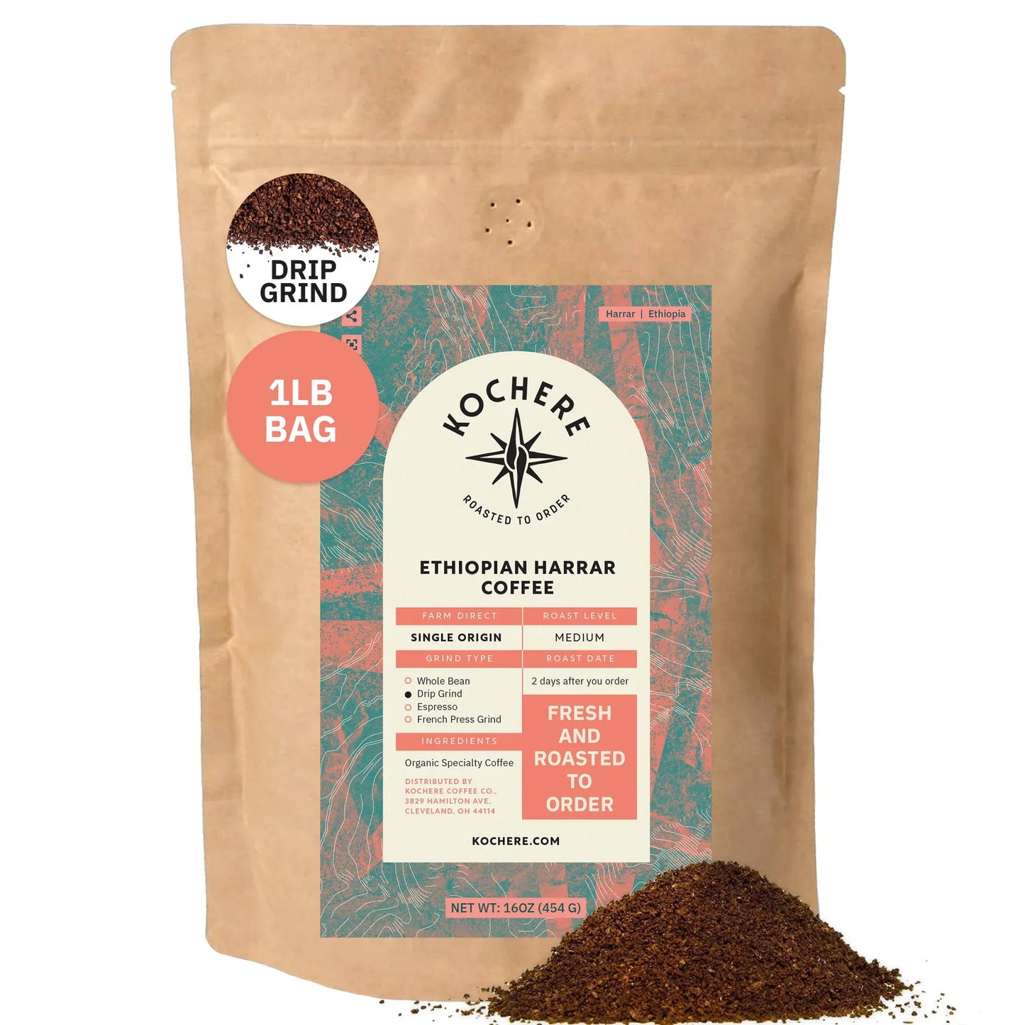 Ethiopia Harrar Natural – Medium Roast – Blueberry, Dark Chocolate & Wild Fruit
