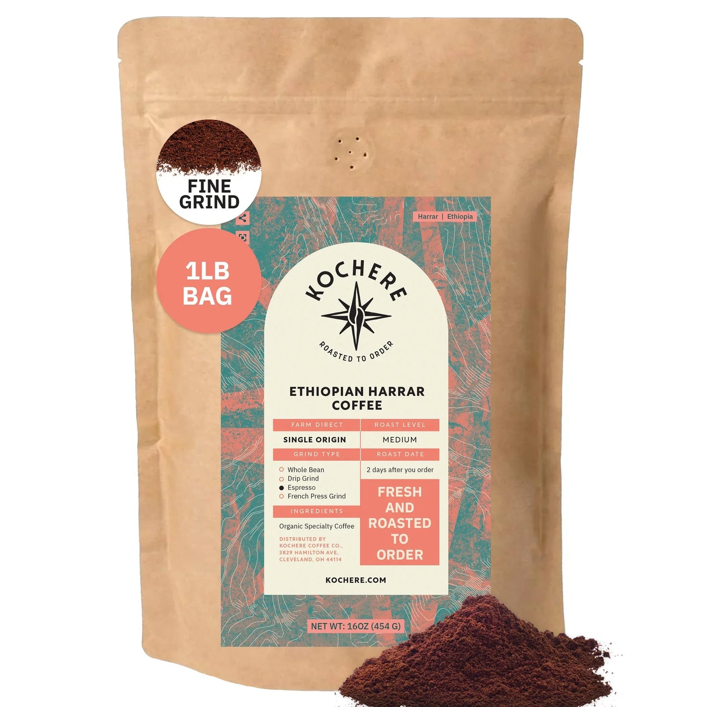Ethiopia Harrar Natural – Medium Roast – Blueberry, Dark Chocolate & Wild Fruit