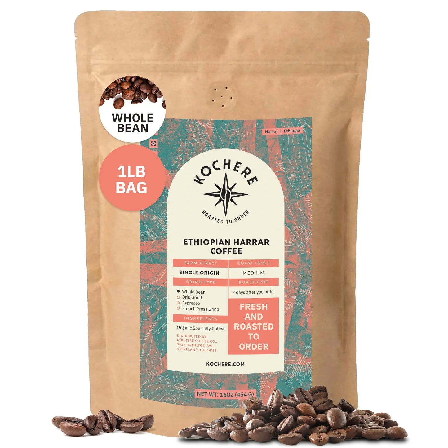 Ethiopia Harrar Natural – Medium Roast – Blueberry, Dark Chocolate & Wild Fruit