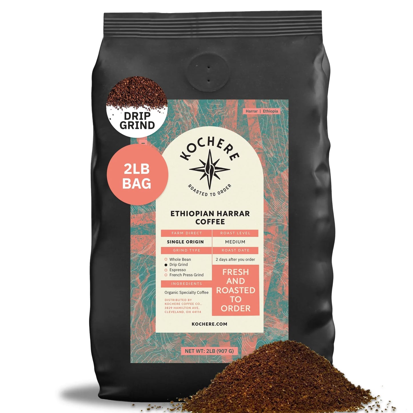 Ethiopia Harrar Natural – Medium Roast – Blueberry, Dark Chocolate & Wild Fruit
