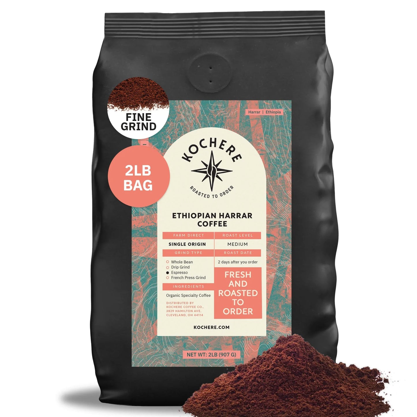 Ethiopia Harrar Natural – Medium Roast – Blueberry, Dark Chocolate & Wild Fruit