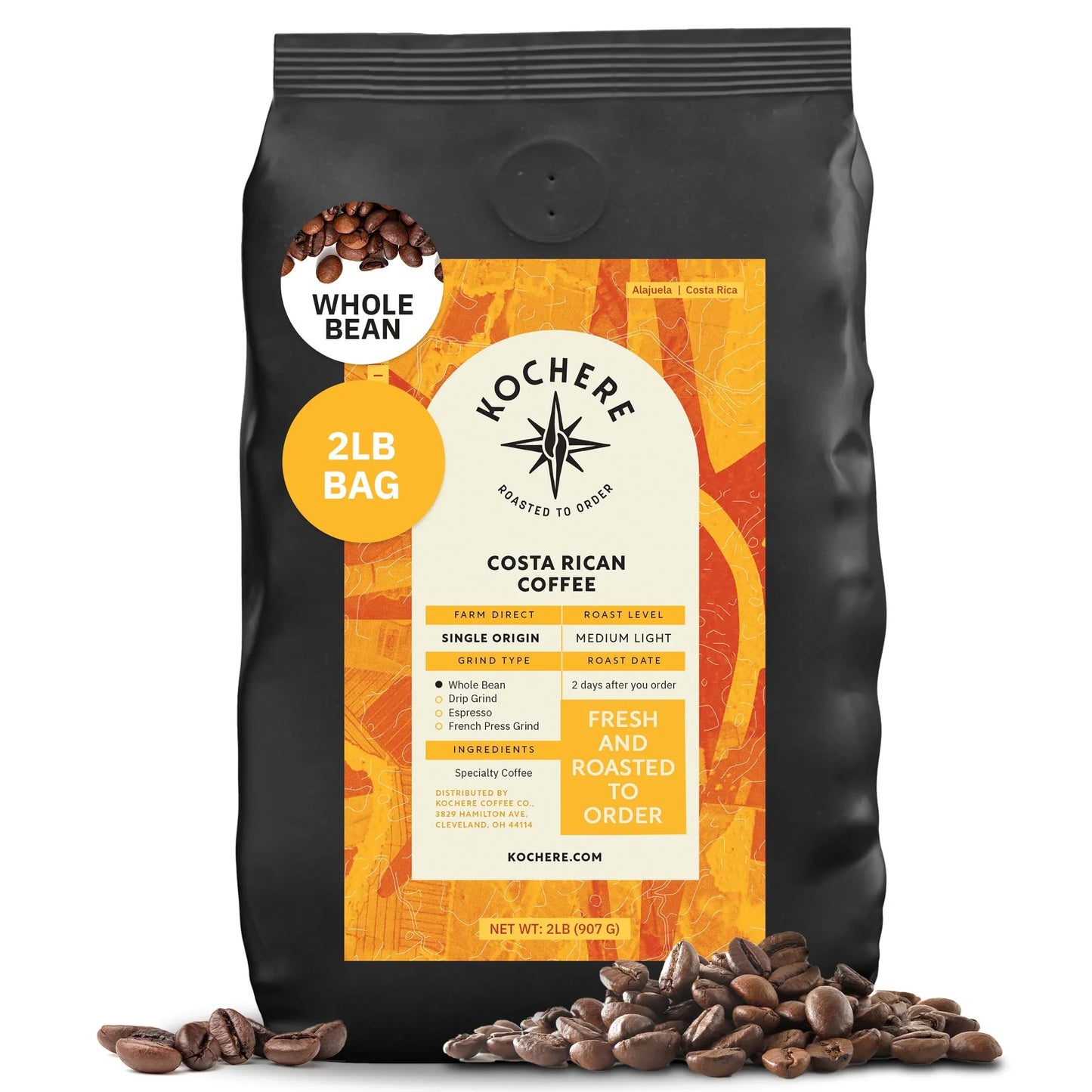 Costa Rica Alajuela – Medium‑Light Roast – Sweet Apple & Raisin