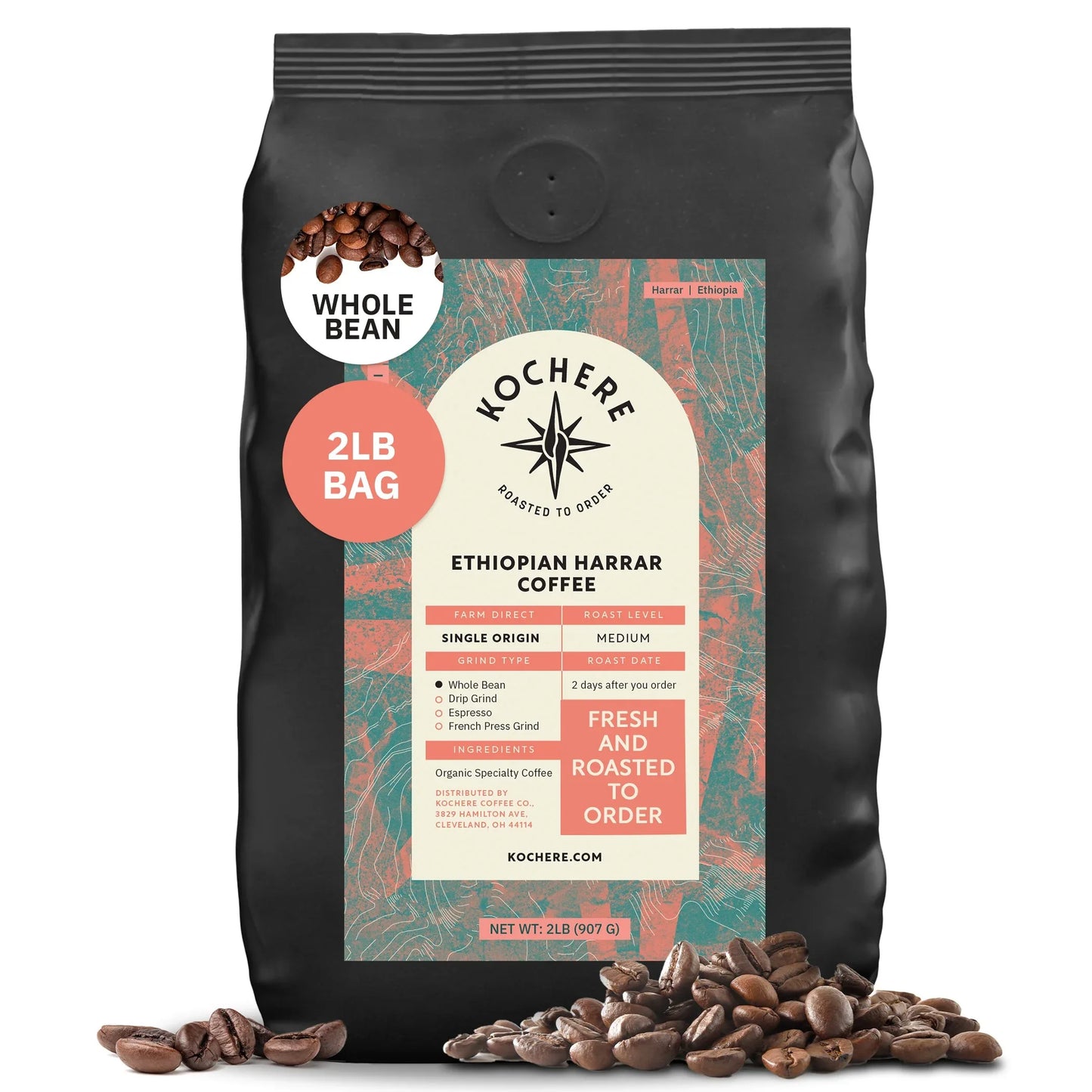 Ethiopia Harrar Natural – Medium Roast – Blueberry, Dark Chocolate & Wild Fruit