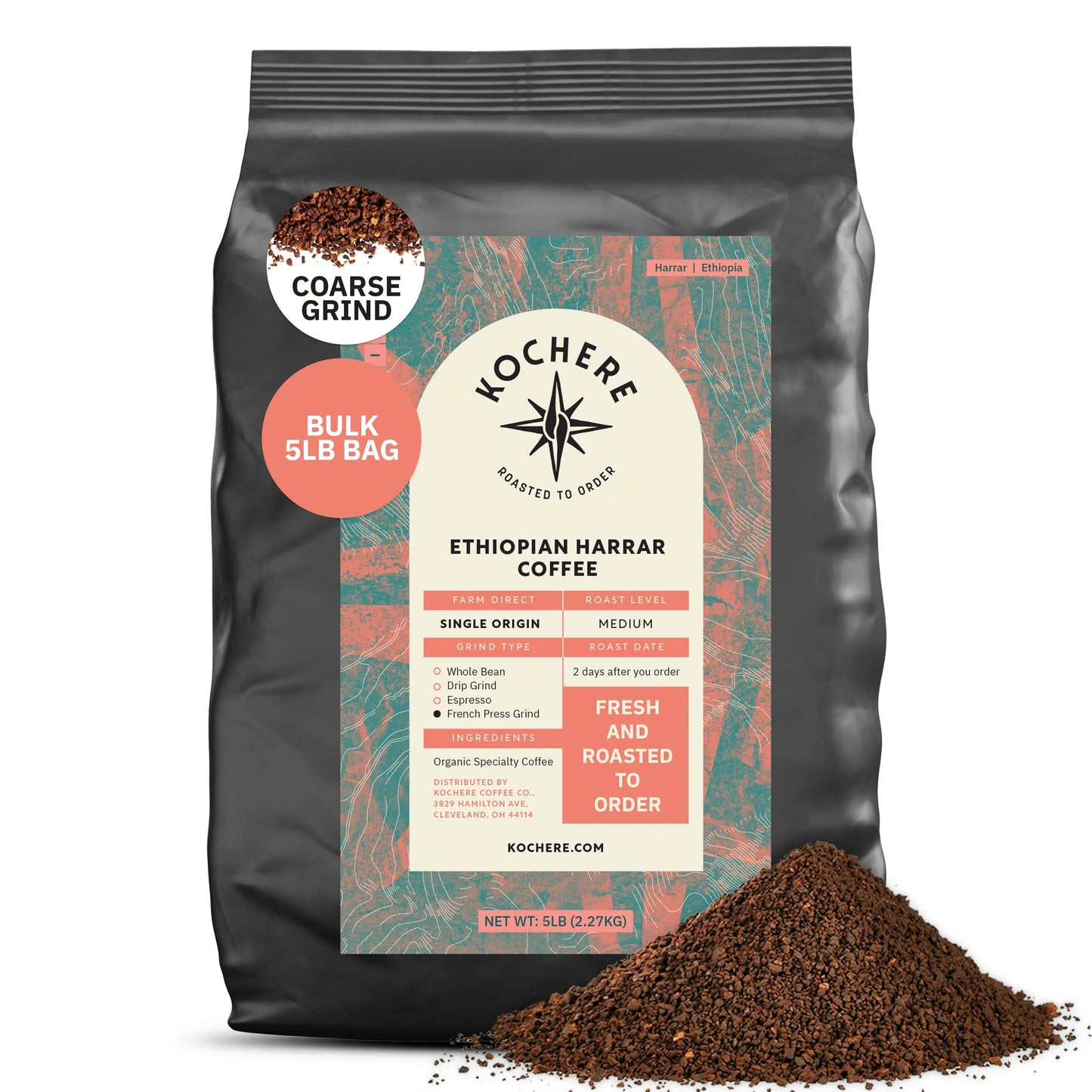 Ethiopia Harrar Natural – Medium Roast – Blueberry, Dark Chocolate & Wild Fruit