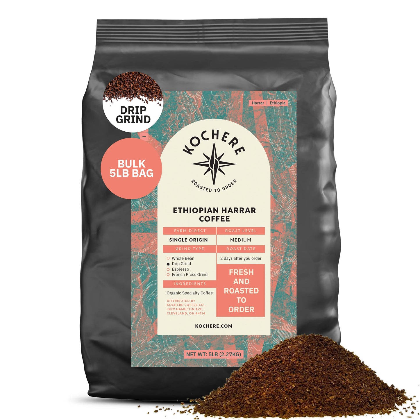 Ethiopia Harrar Natural – Medium Roast – Blueberry, Dark Chocolate & Wild Fruit