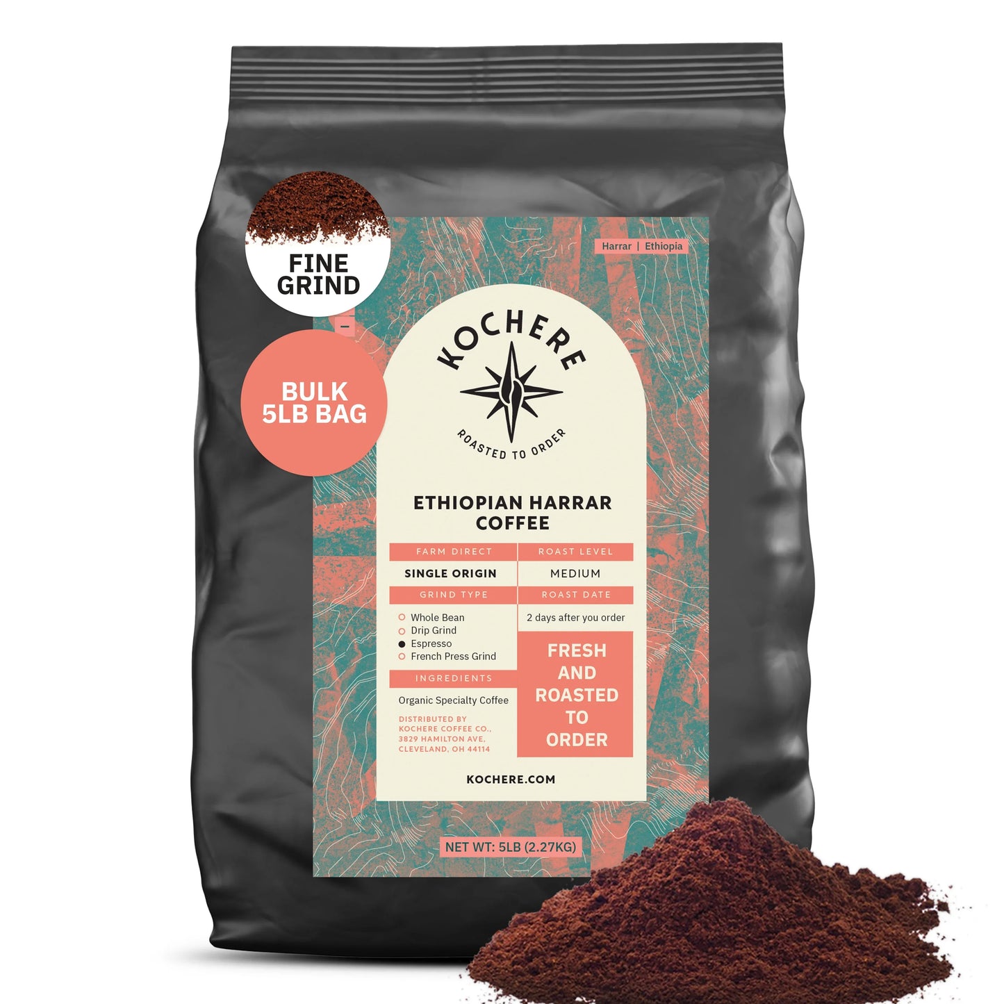 Ethiopia Harrar Natural – Medium Roast – Blueberry, Dark Chocolate & Wild Fruit