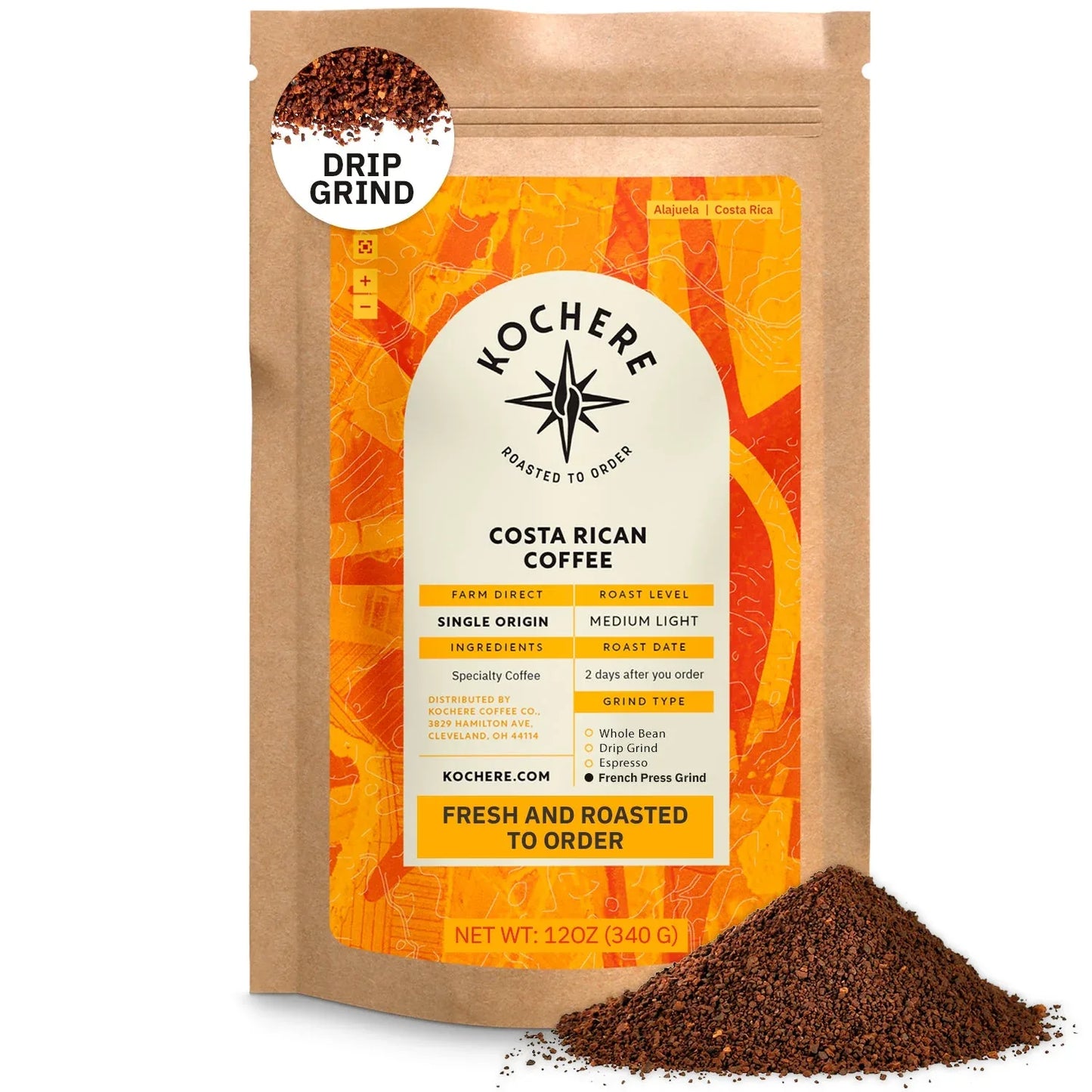 Costa Rica Alajuela – Medium‑Light Roast – Sweet Apple & Raisin