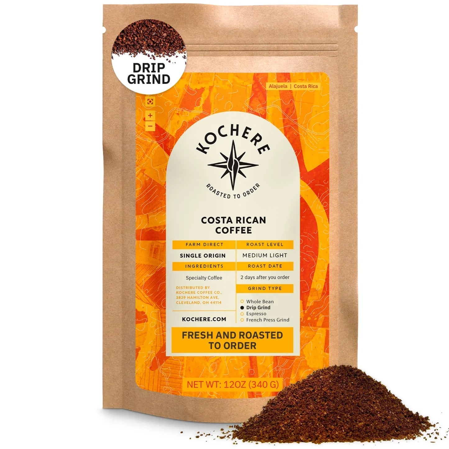 Costa Rica Alajuela – Medium‑Light Roast – Sweet Apple & Raisin