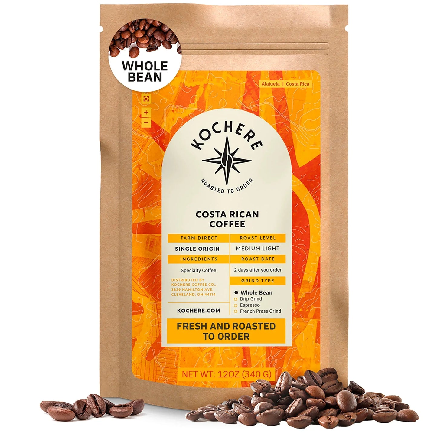Costa Rica Alajuela – Medium‑Light Roast – Sweet Apple & Raisin