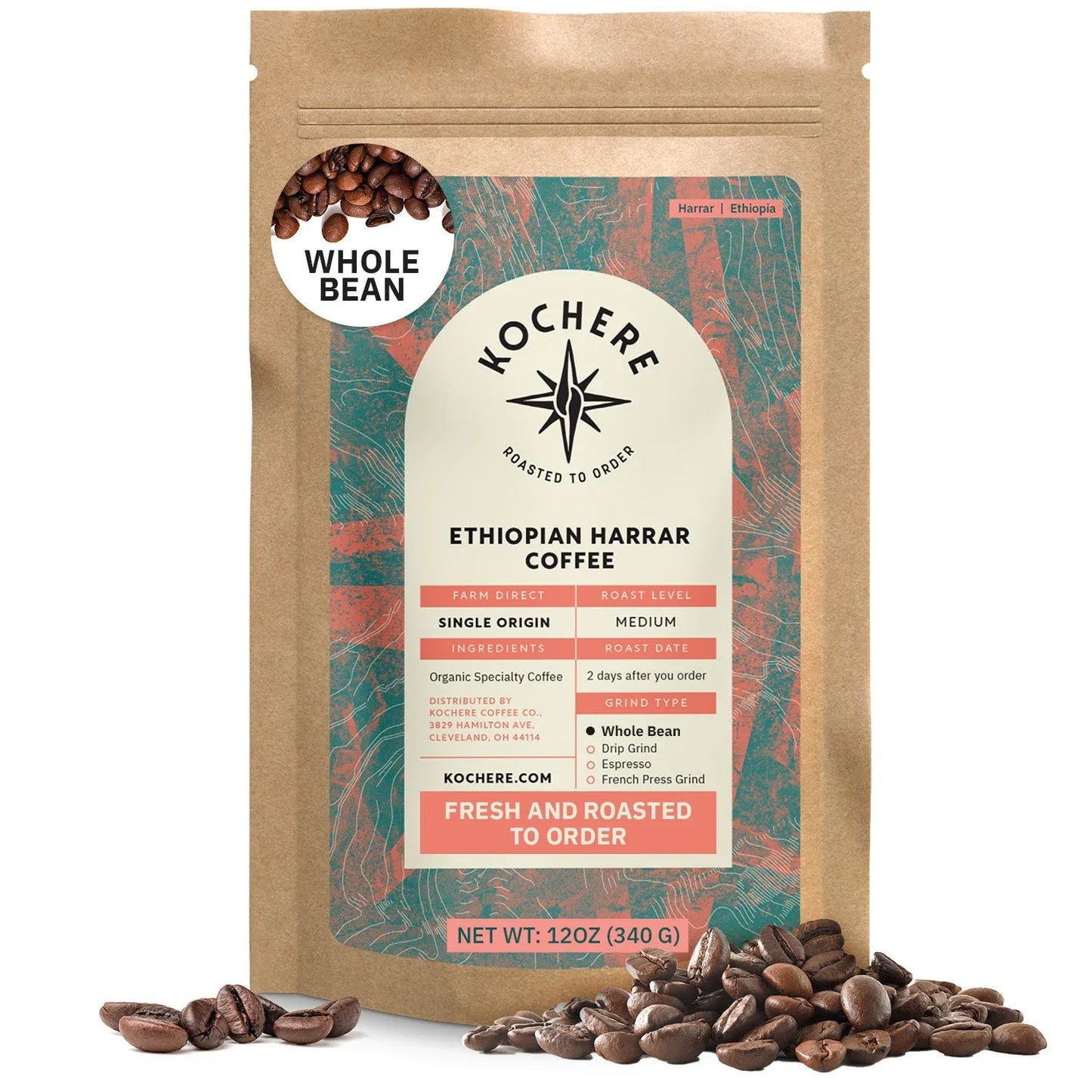 Ethiopia Harrar Natural – Medium Roast – Blueberry, Dark Chocolate & Wild Fruit