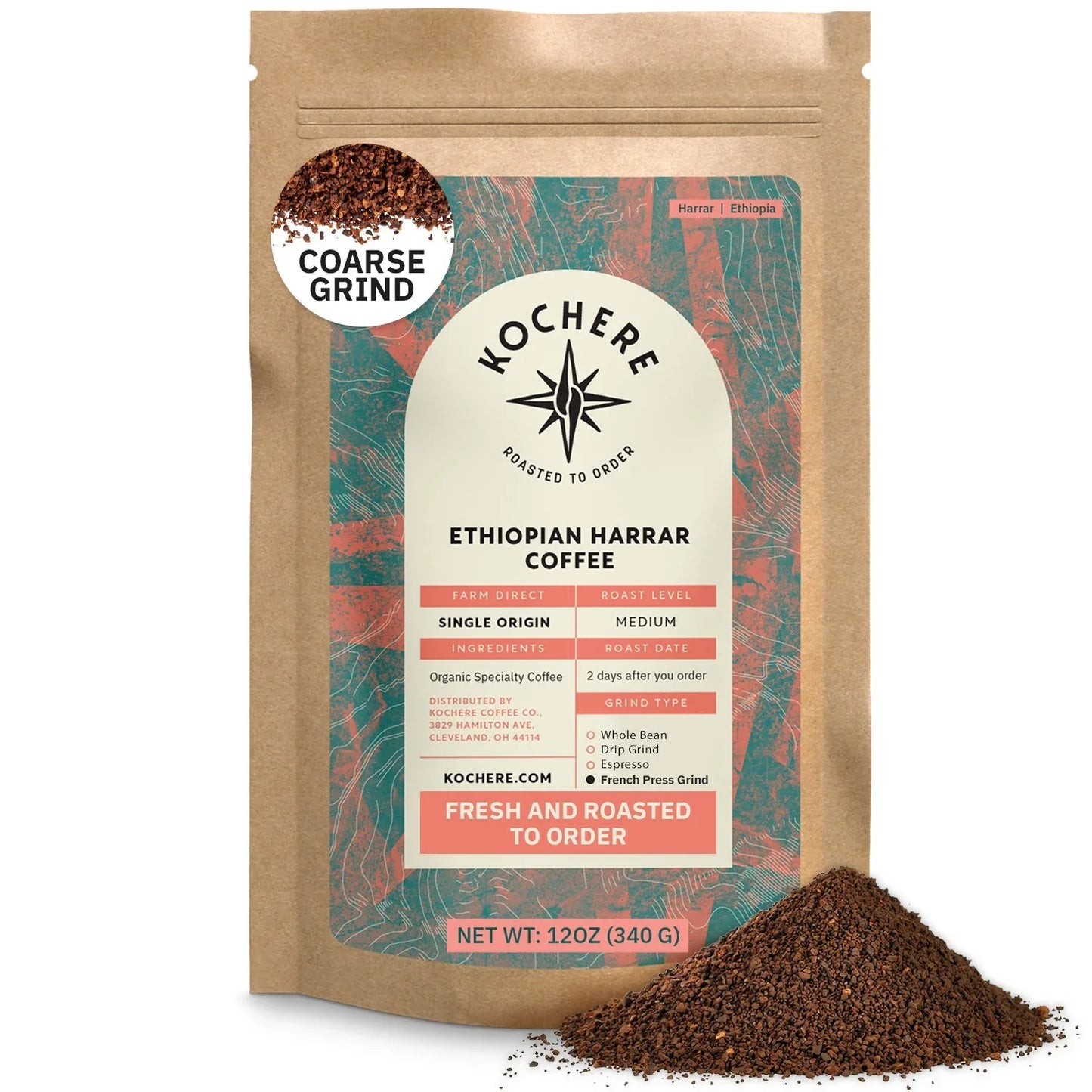 Ethiopia Harrar Natural – Medium Roast – Blueberry, Dark Chocolate & Wild Fruit