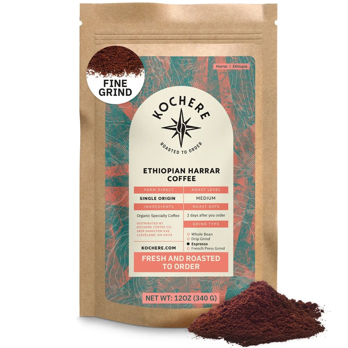 Ethiopia Harrar Natural – Medium Roast – Blueberry, Dark Chocolate & Wild Fruit