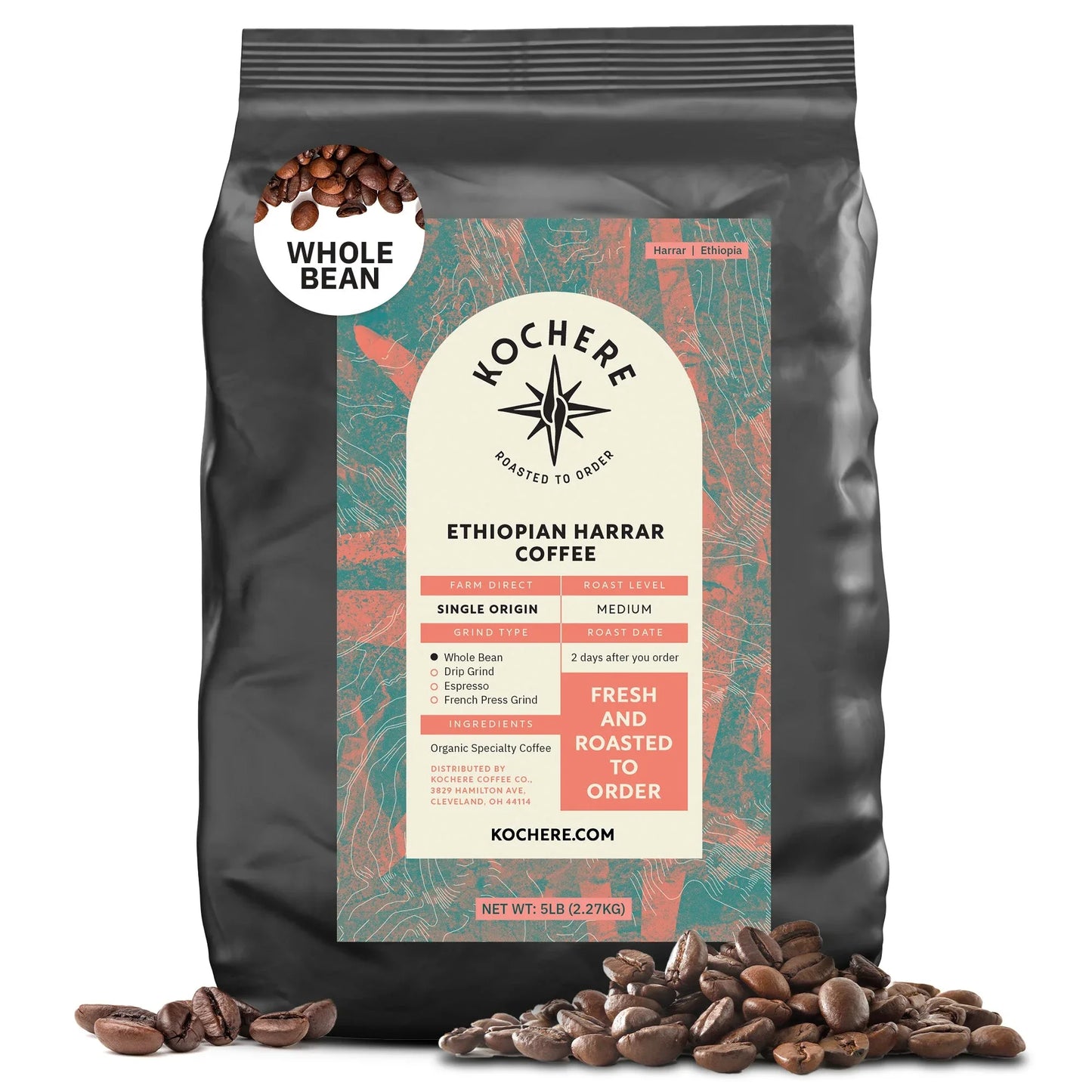 Ethiopia Harrar Natural – Medium Roast – Blueberry, Dark Chocolate & Wild Fruit