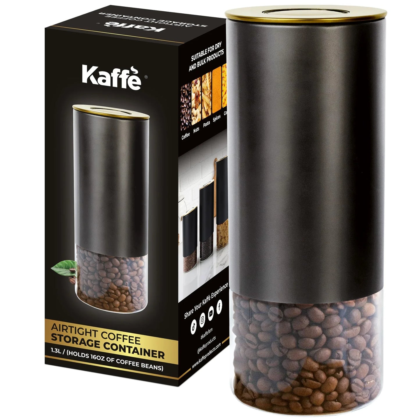16oz Round Glass Storage Container, KF3032G - coffeefetch.com