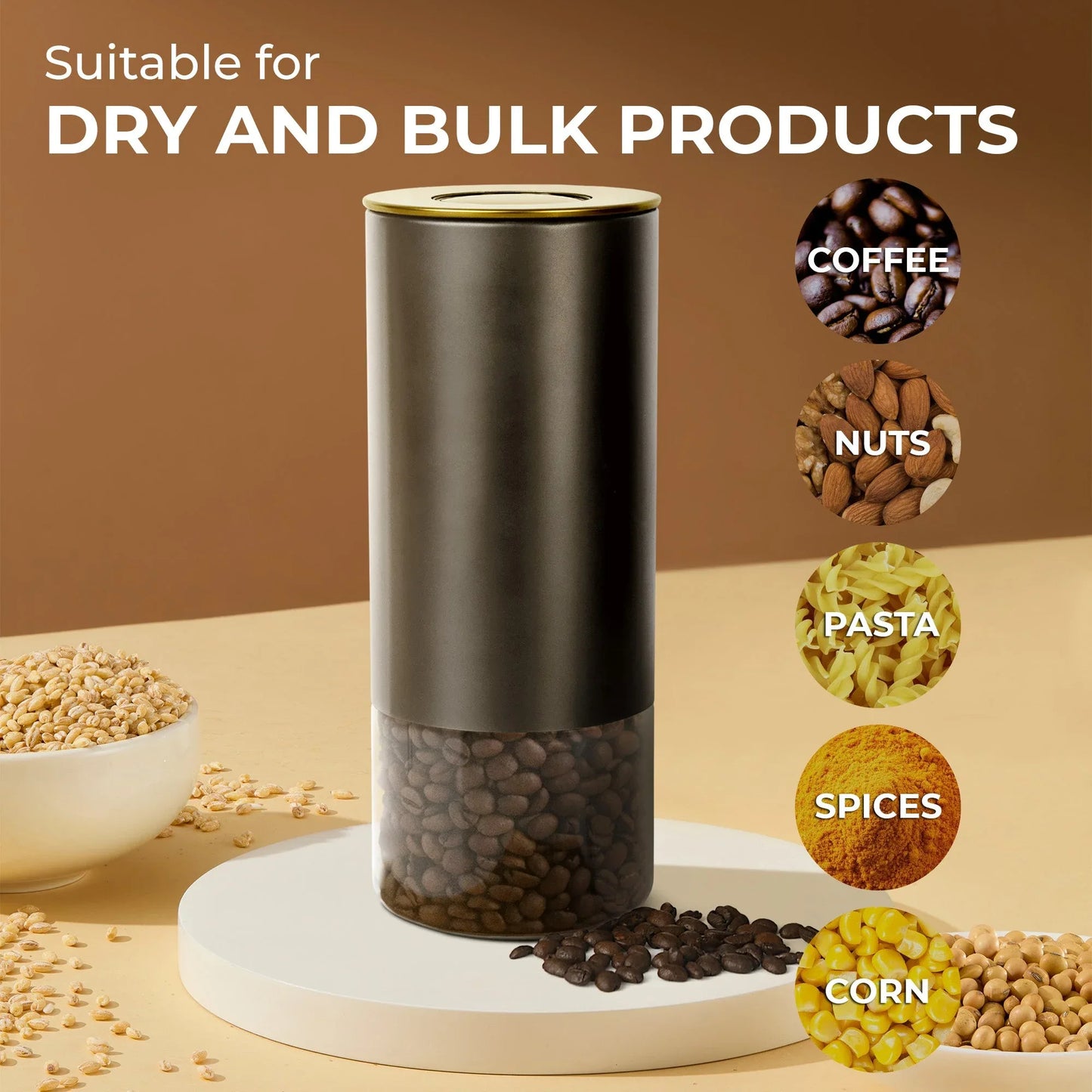 16oz Round Glass Storage Container, KF3032G - coffeefetch.com