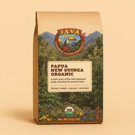 papua new guinea, png, organic coffee, dark roast, whole bean, specialty coffee