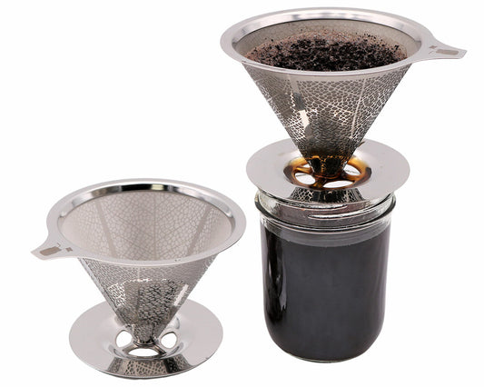 Pour Over Drip Coffee Stainless Steel Filter for Mason Jars - A - uniquecoffee.storePour Over Drip Coffee Stainless Steel Filter for Mason JarsDrip Coffee Cone Stainless SteelA - uniquecoffee.store